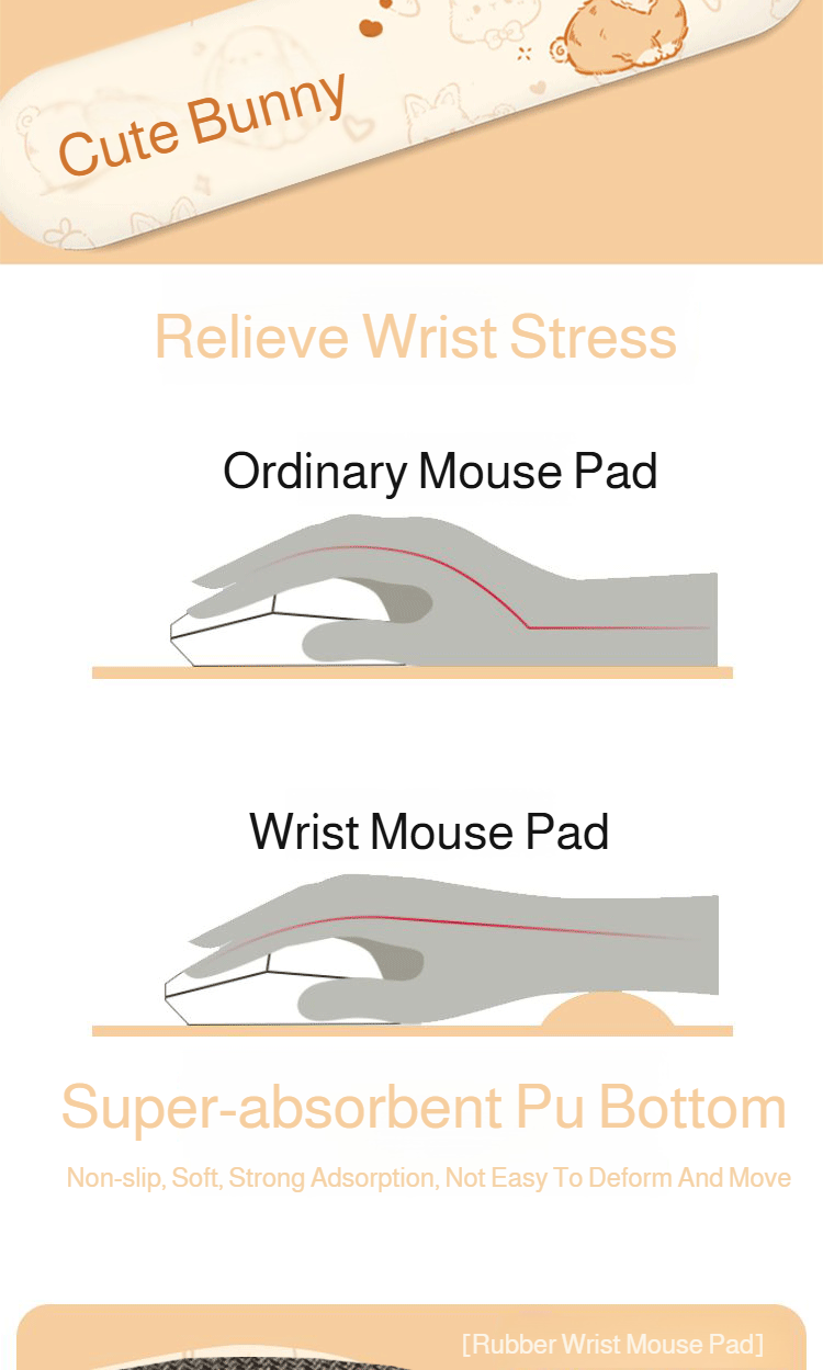 Adorable bunny cartoon mouse pad for office