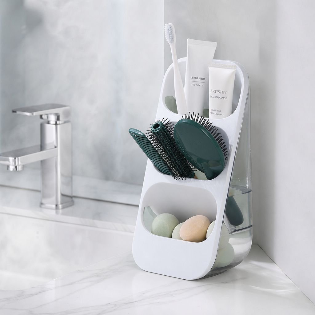 Multi-Purpose 3-Tier Desktop Storage Box for Makeup Brushes, Utensils, and Stationery