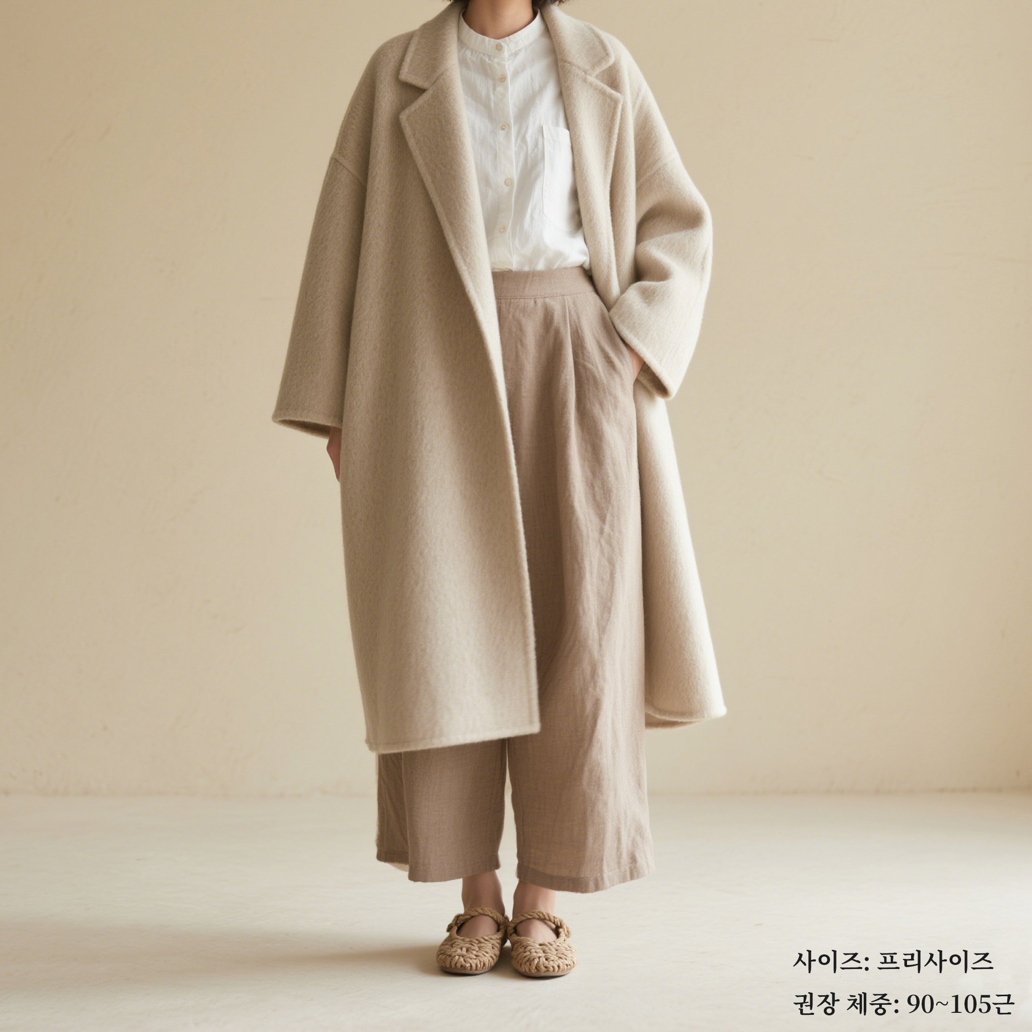 여성 카멜톤 롱코트 스타일링