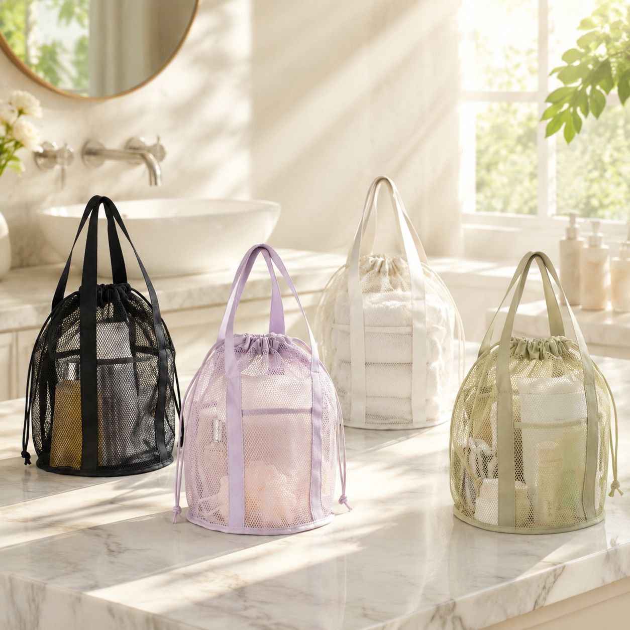 Portable Foldable Mesh Wash Bag