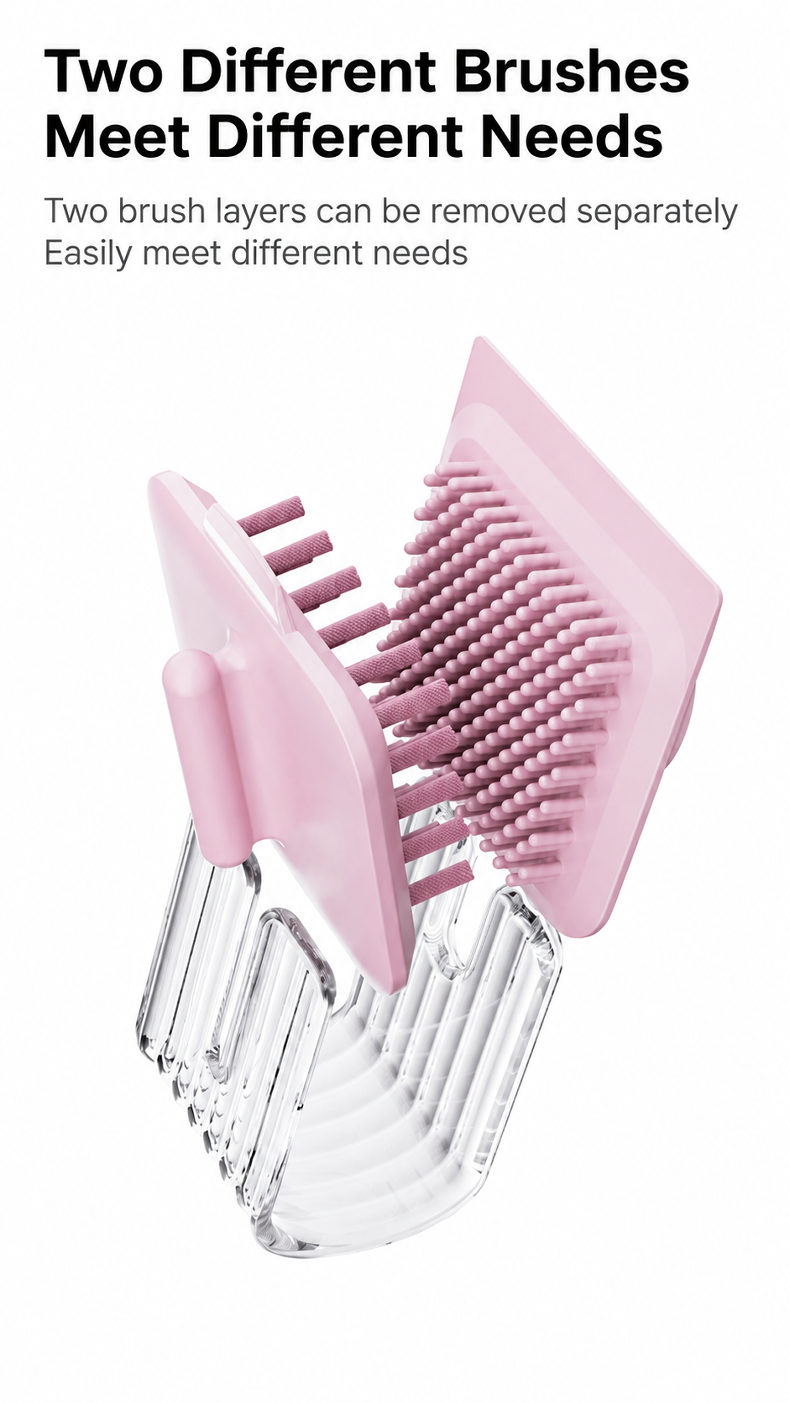 Double-sided cleaning brush for kitchen appliances and fixtures