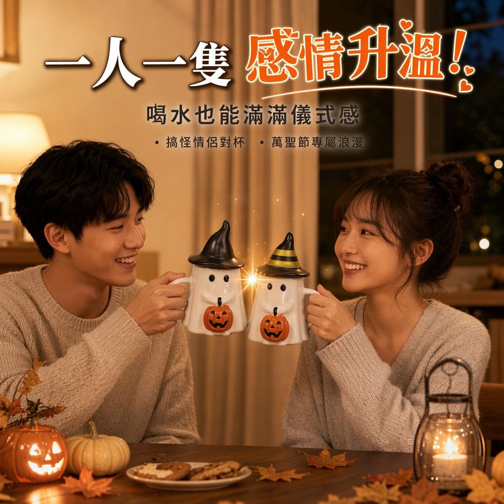 魔法南瓜精靈馬克杯 萬聖節幽靈情侶杯