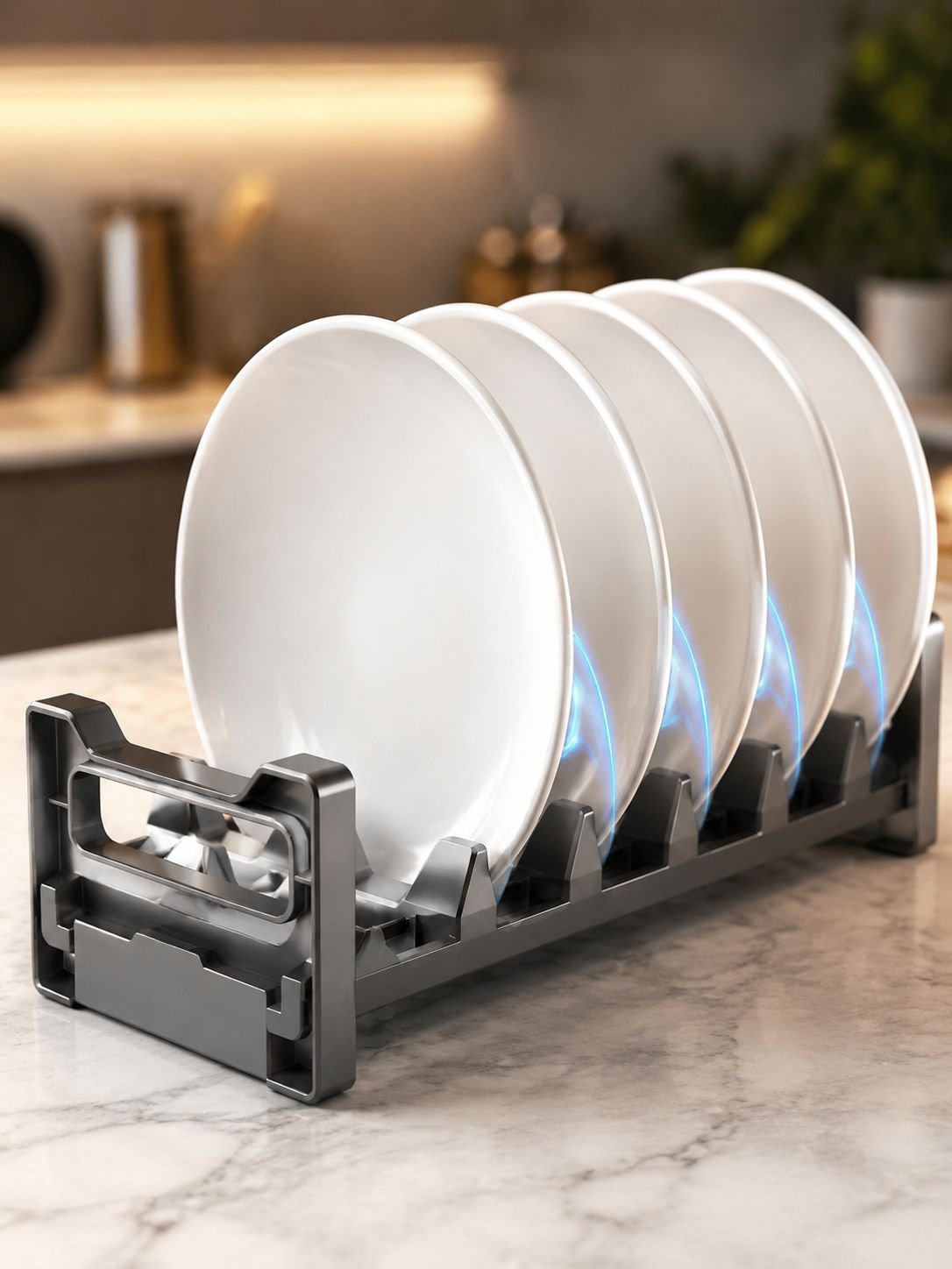Kitchen drawer divider for organized dish storage