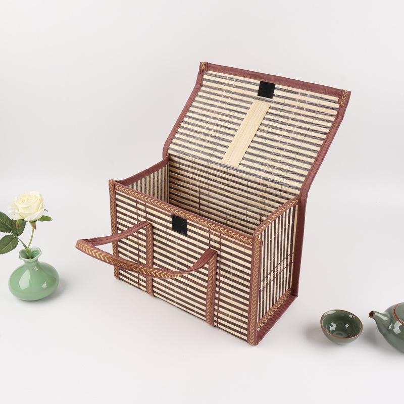 ตะกร้าหวาย ตะกร้าไม้ไผ่พับดิน