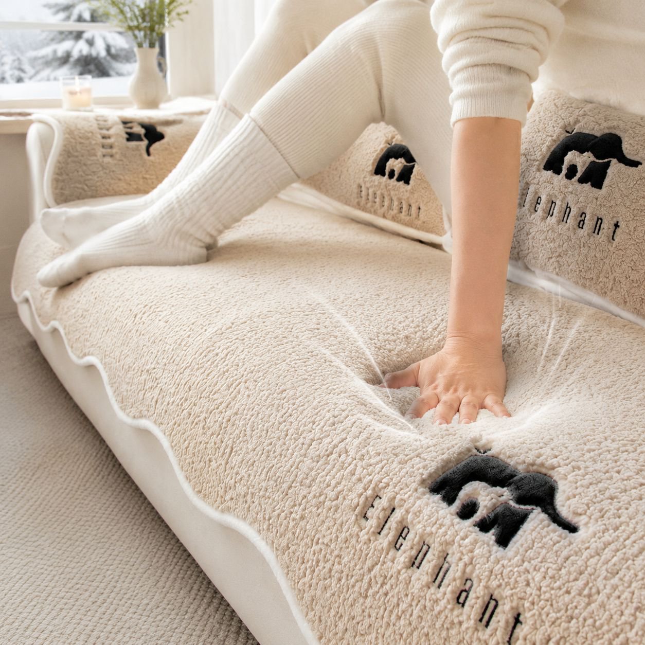 Soft Elastic Sofa Towel, Warm and Comfortable Multifunctional Sofa Mat