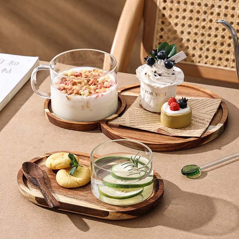 Wooden Tray Water Cup Set