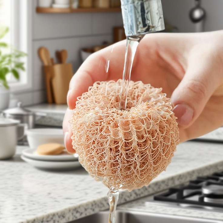 Huevito de Fibra de Pollo para Limpieza Creativa