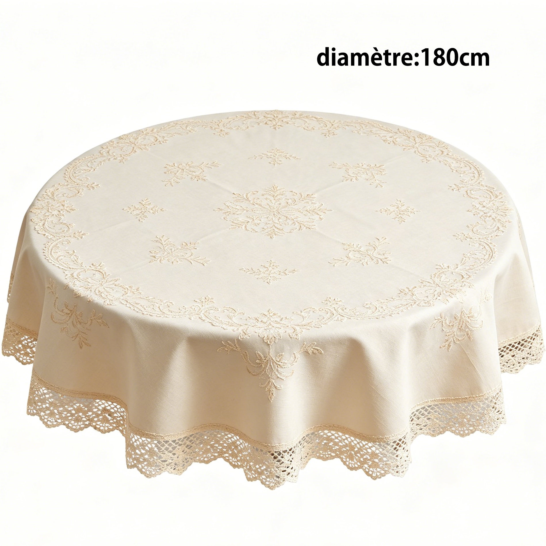 Nappe de table ronde imperméable blanche