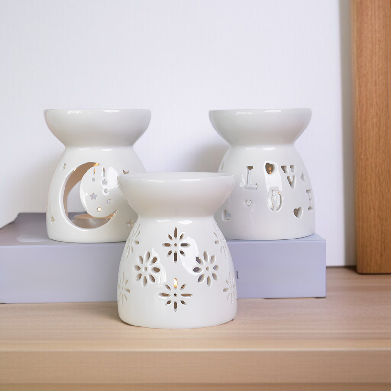 ホワイトセラミックアロマオイルバーナー正面画像