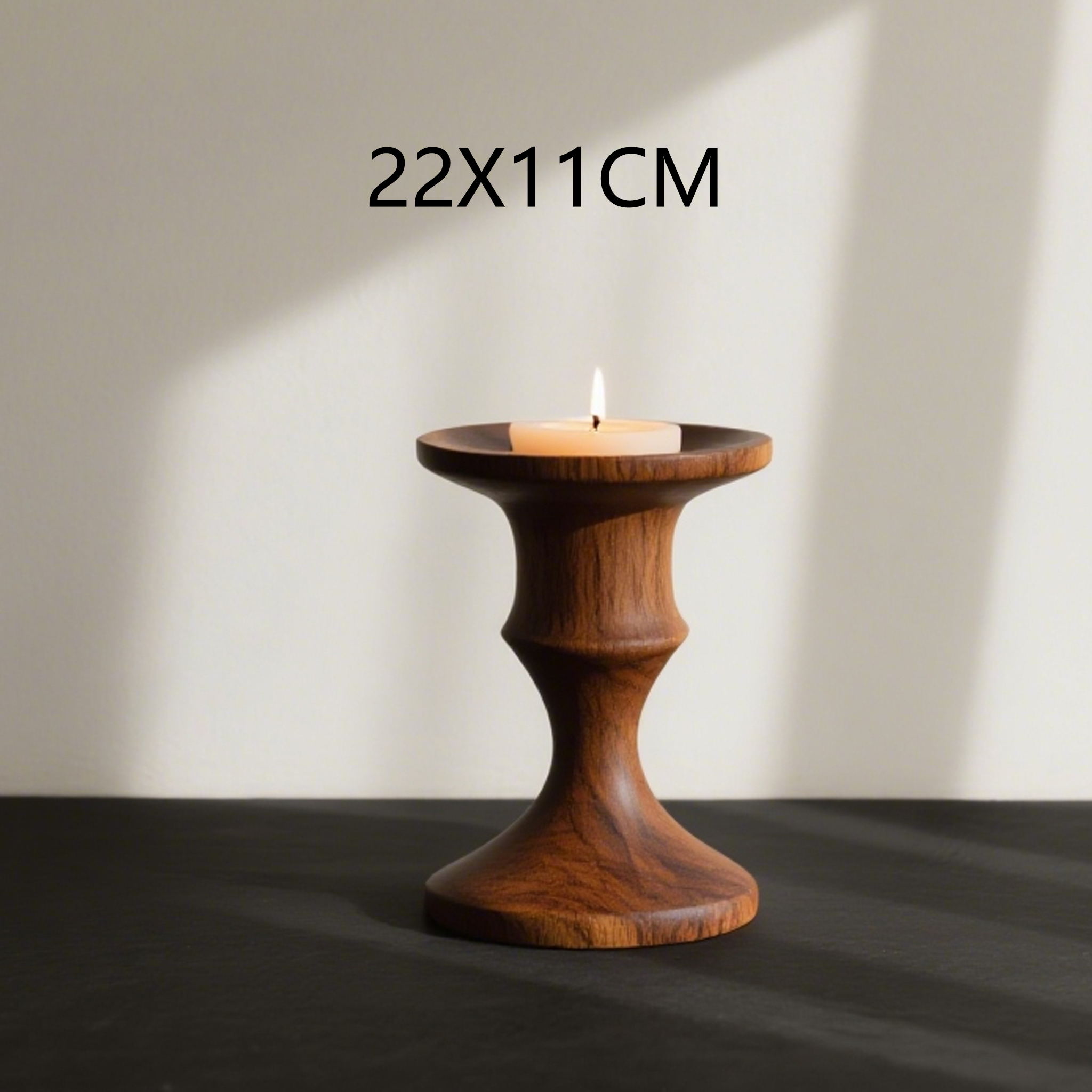 木製キャンドルホルダーセット4点の全体画像