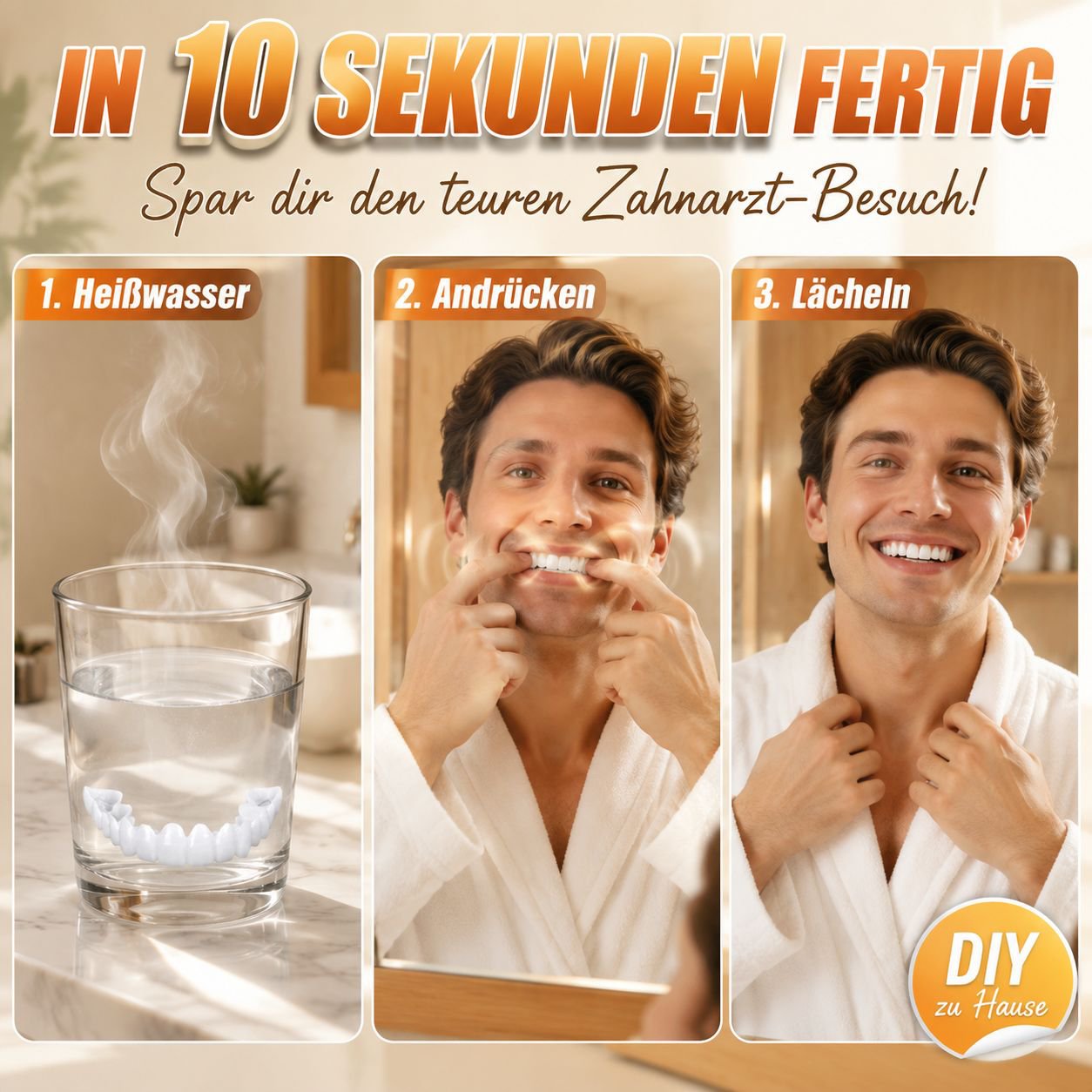   Generation Zahnprothese – Gleichzeitige Aufhellung der oberen und unteren Zähne
