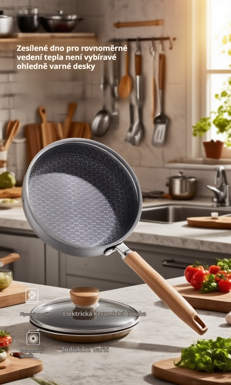 Domácí nepřilnavá pánev Splash na indukci – pohled zepředu