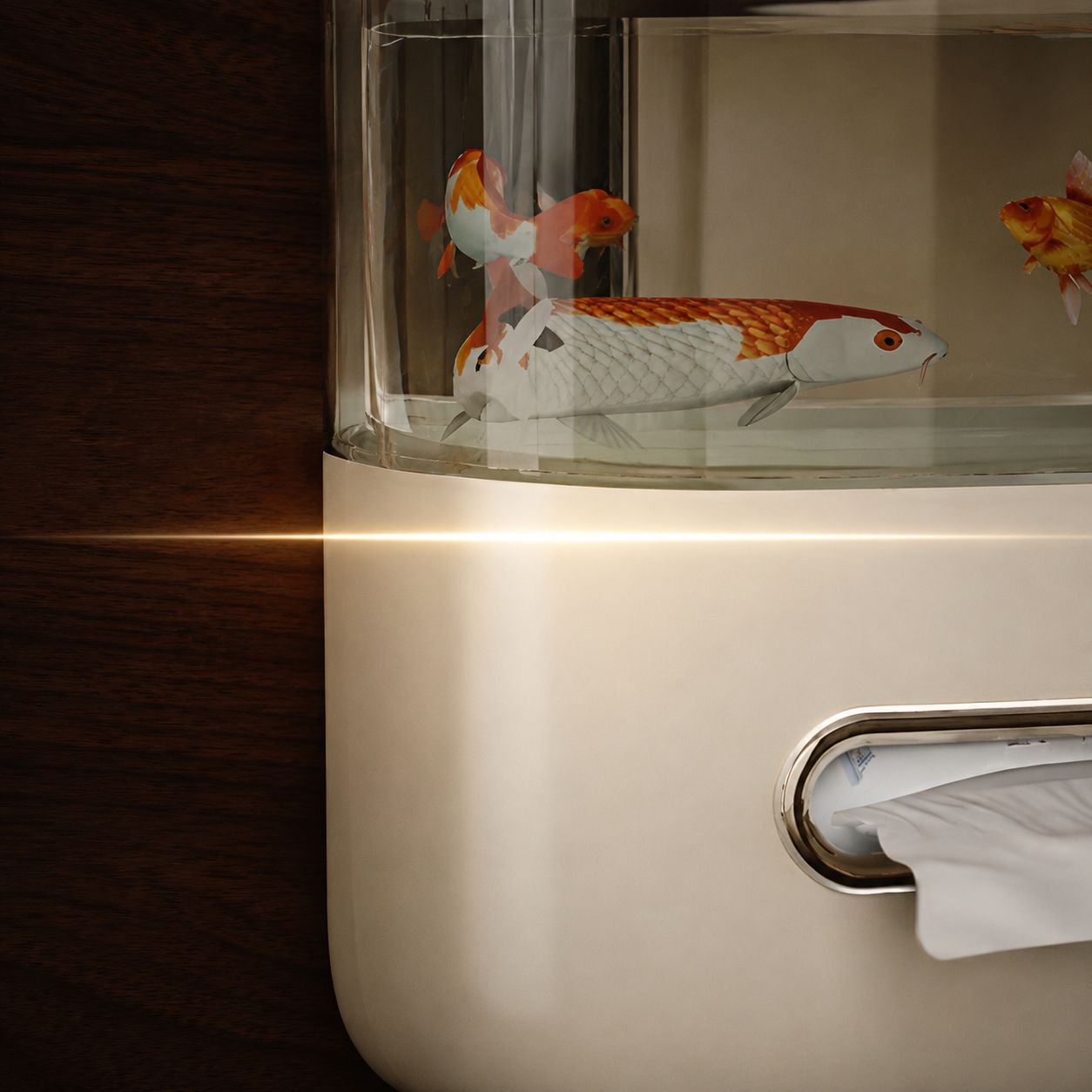 Modern tissue box design for fish keeping