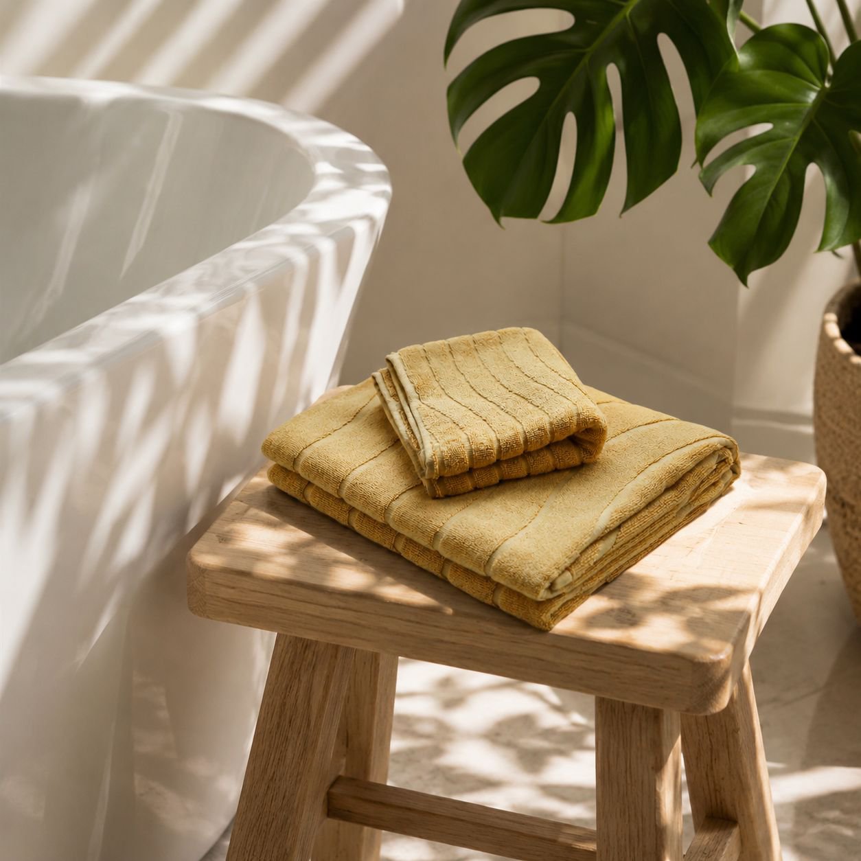 Premium long fiber cotton bath towel in solid color