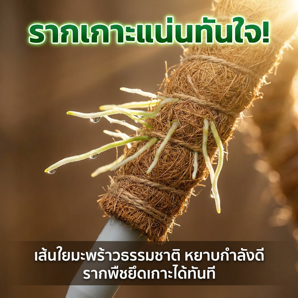 เสาใยมะพร้าวสำหรับพืชในสวน เสาดัดโค้งได้ เสาตกแต่งมอสในร่ม
