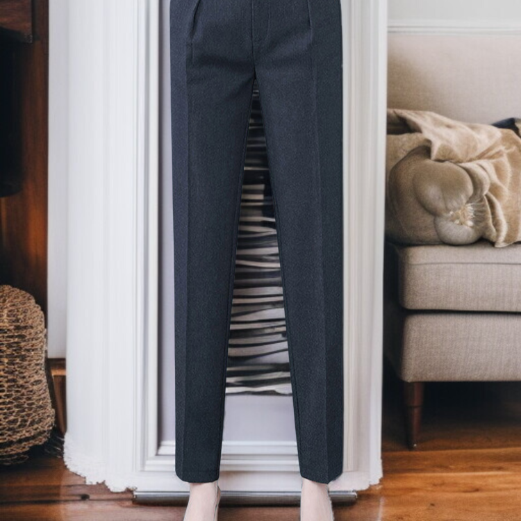 여성용 춘추 스모크 팬츠 전체 이미지