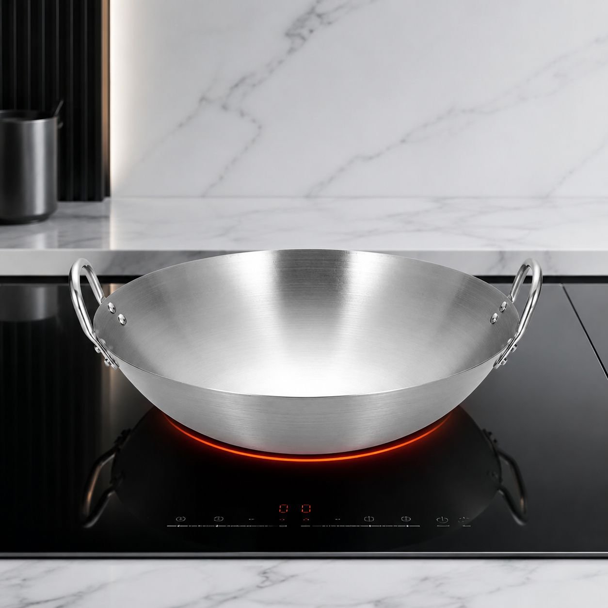 Restaurant Thick Stainless Steel Double Ear Large Frying Pan