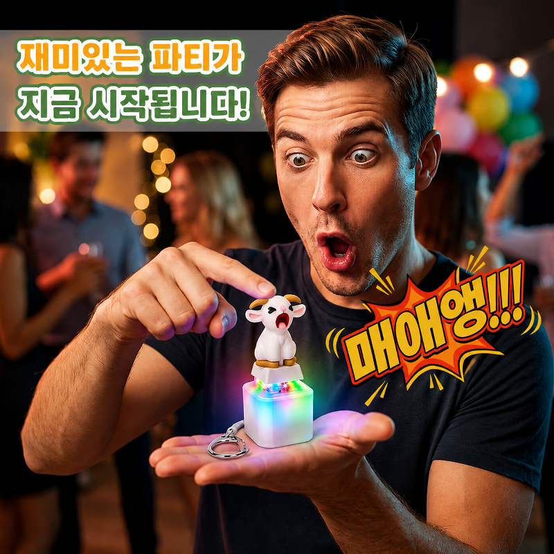 양 울음소리 내기 버튼 키링