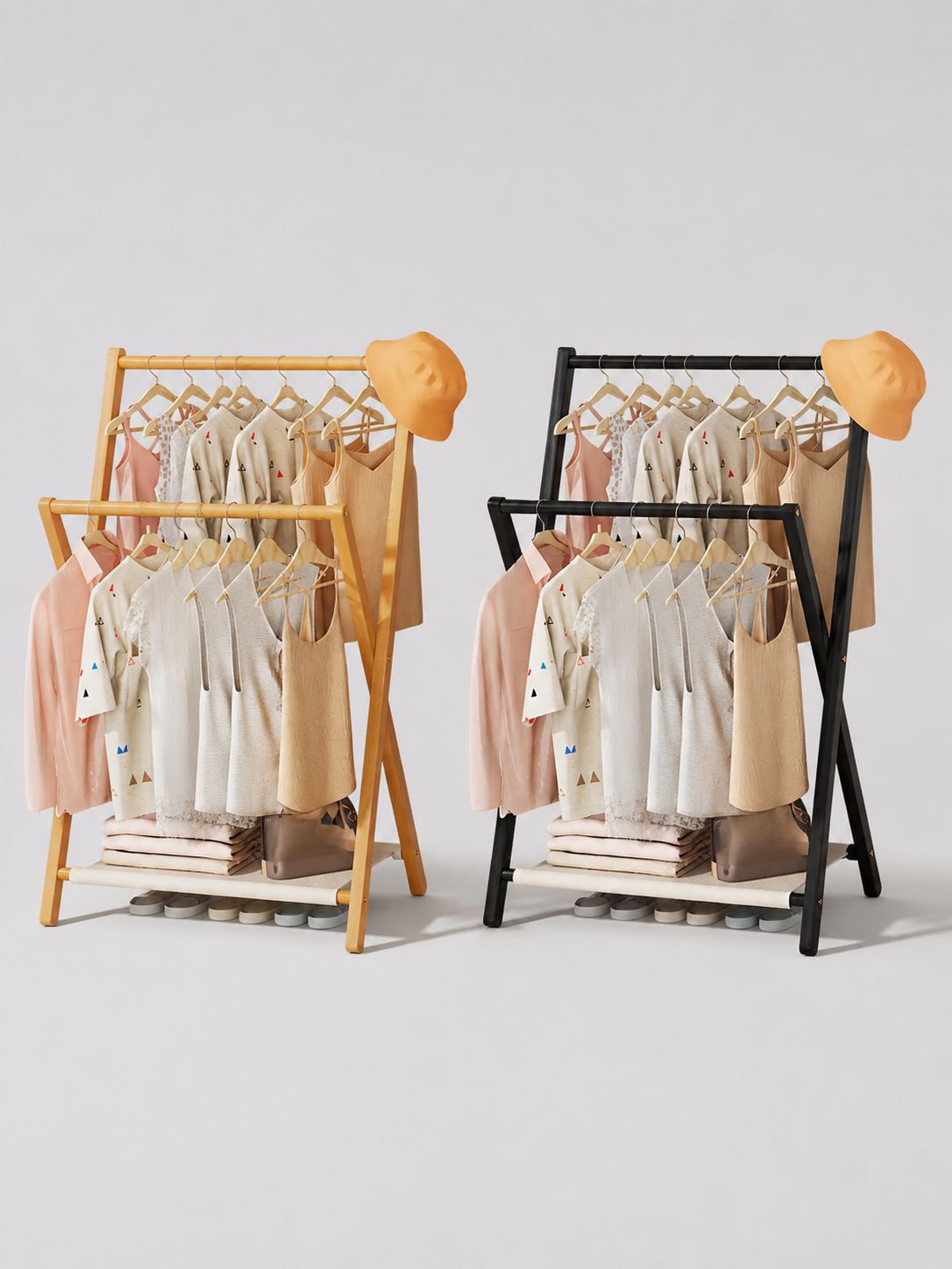 Eco-friendly foldable clothes hanger for wardrobes