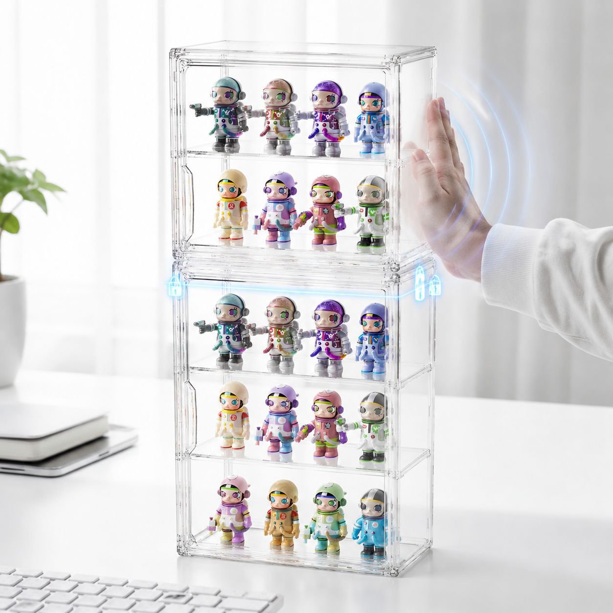 Organize and showcase collectibles in acrylic display box