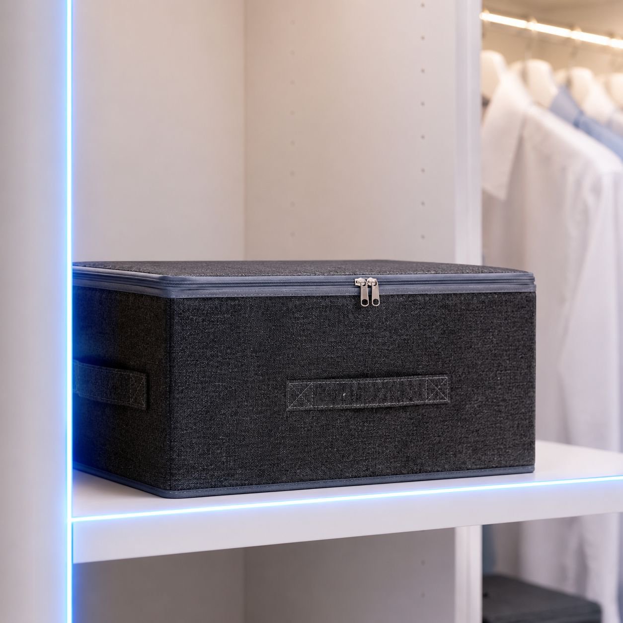 Easy-to-carry storage box with reinforced handles