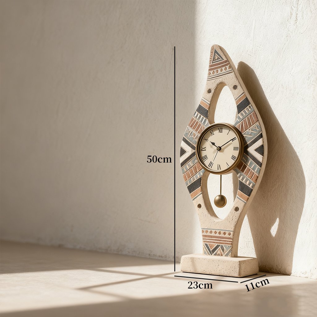 클래식 디자인의 탁상시계 배치 예시