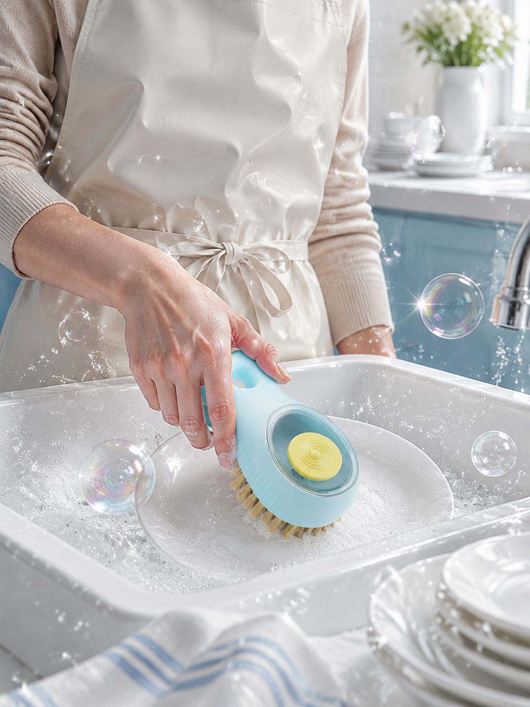 Durable bristles of sink gap brush