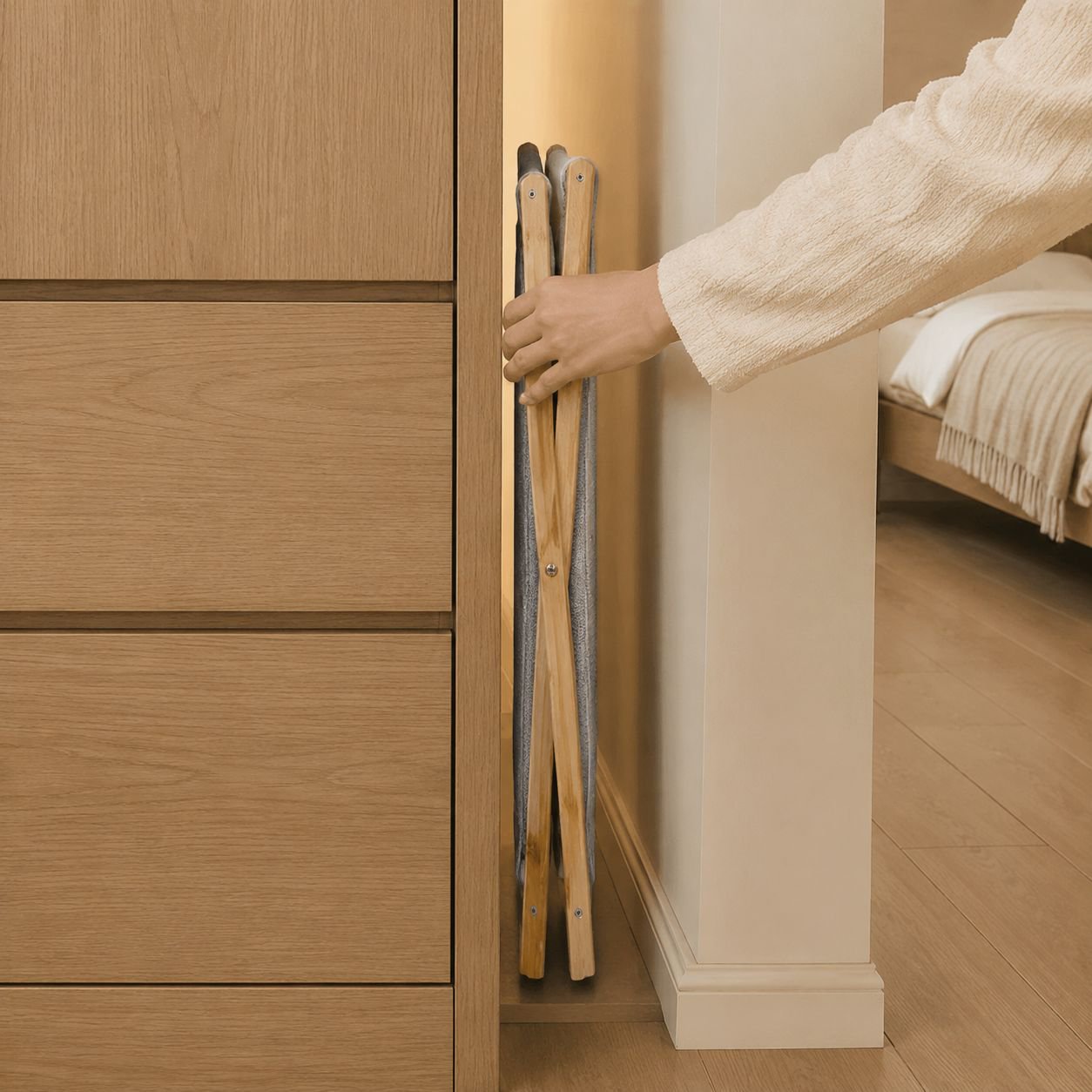 Sturdy Eco Bamboo Laundry Hamper, Foldable Design, Ideal for Home Storage