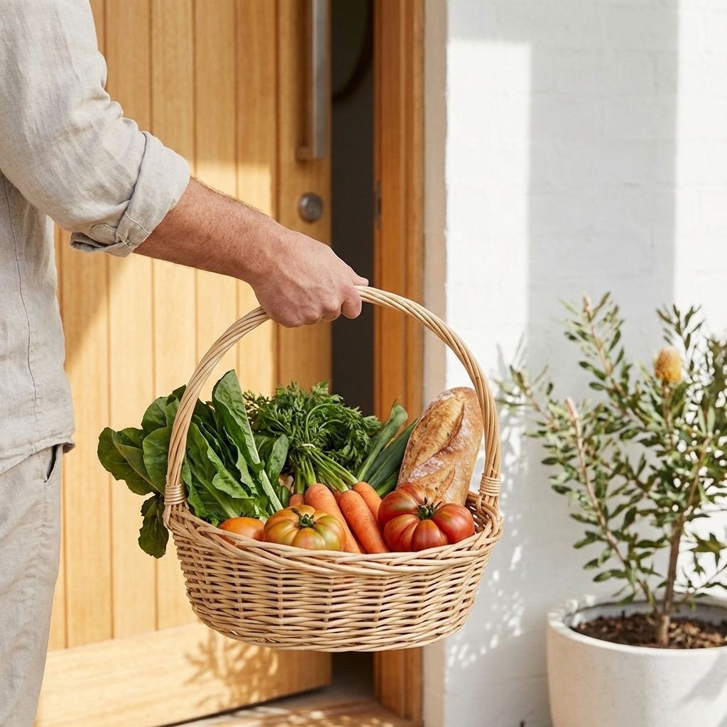 ตะกร้าเก็บของหวายแบบถือด้วยมือ