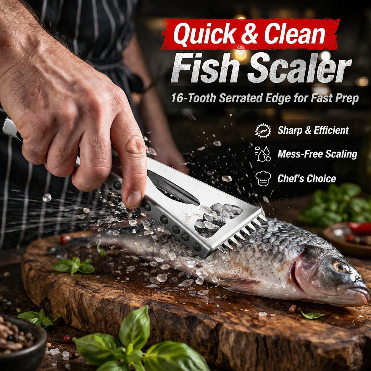 Kitchen Multi-purpose Lid Opener and Cap Twister with Fish Scale Scraper