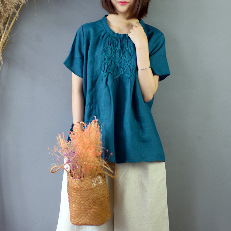 【リネンブラウス】レディース　ブラウス リネン　肌触りがいい　麻100％　