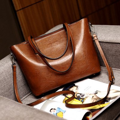 핸드메이드 오일레더 베이직 토트백