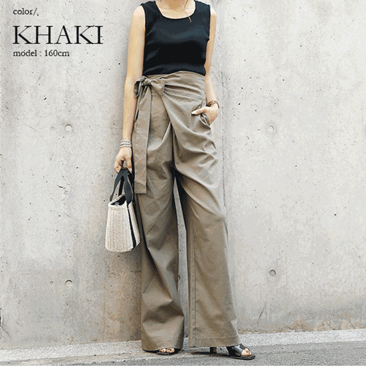 กางเกงผูกโบว์ทรงขาบาน