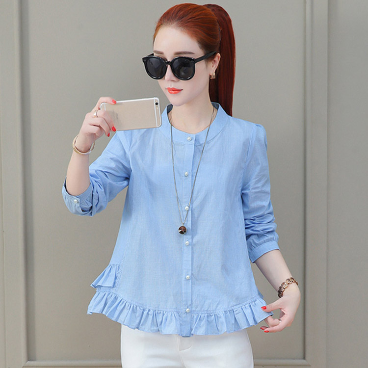 เสื้อเชิ้ตผู้หญิงผ้าฝ้ายสไตล์วินเทจ