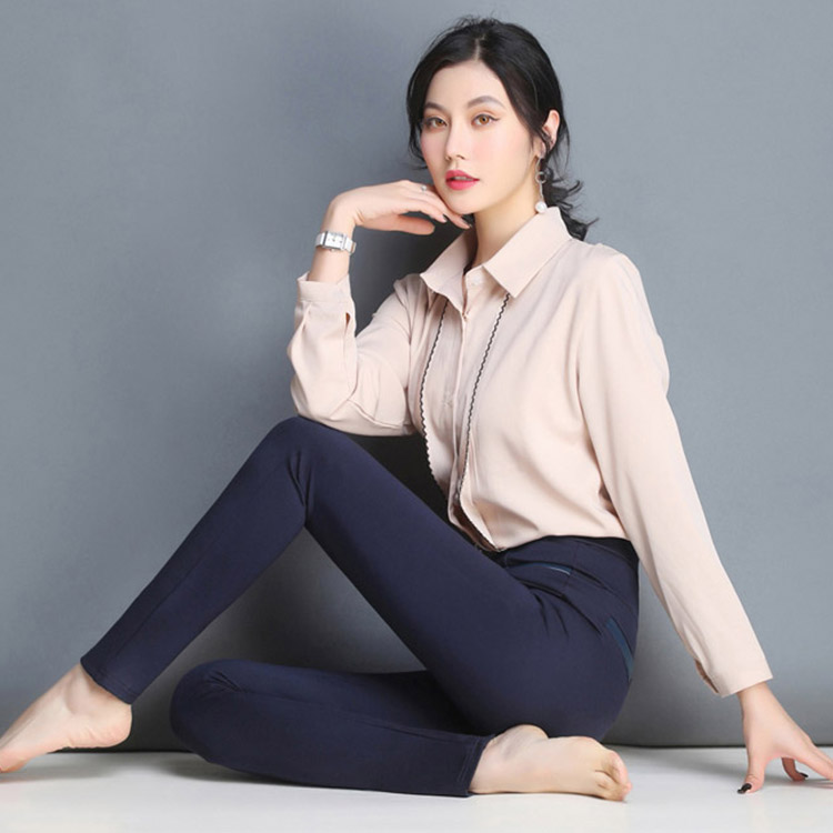 กางเกงเลกกิ้งขายาวเอวสูง