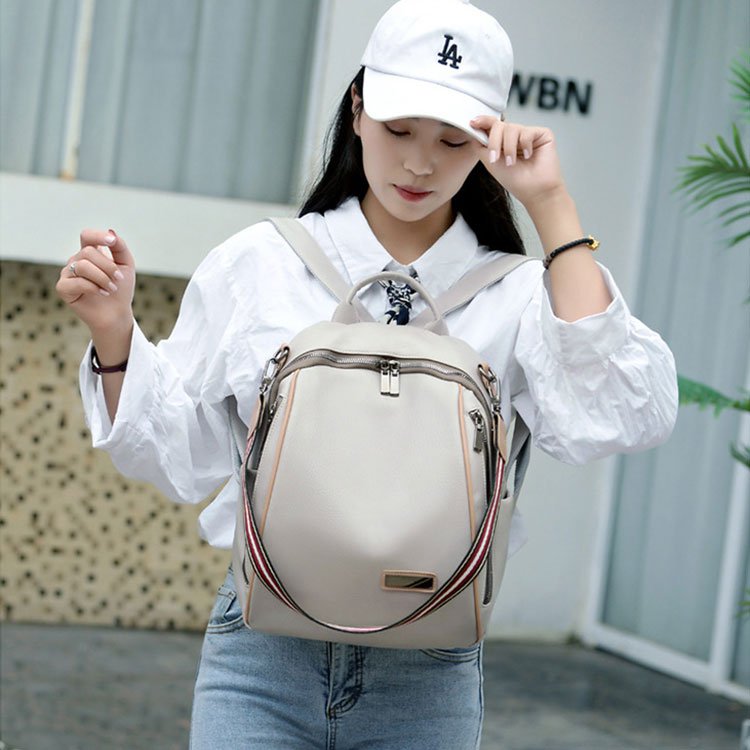 กระเป๋าเป้สะพายหลังหนังนิ่มสไตล์เกาหลี