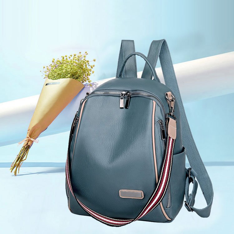 กระเป๋าเป้สะพายหลังหนังนิ่มสไตล์เกาหลี