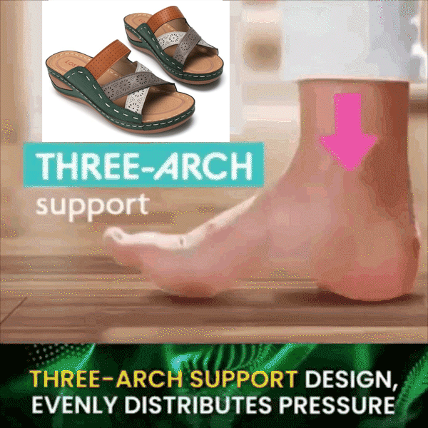 腳痛福音——專業軟體舒適減震4cm坡跟涼鞋