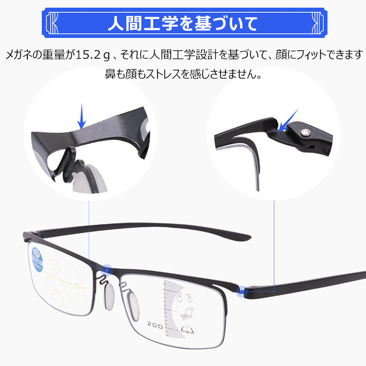 遠近両用累進レンズ　老眼鏡