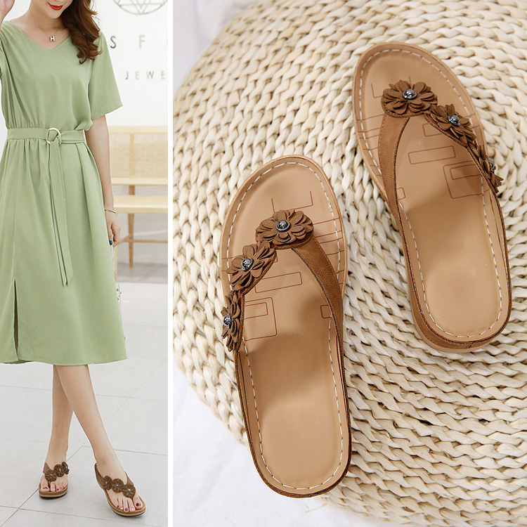 【トングサンダル】 厚底ヒール お洒落なデザイン 軽量性と耐磨耗性 快適 疲れにくい