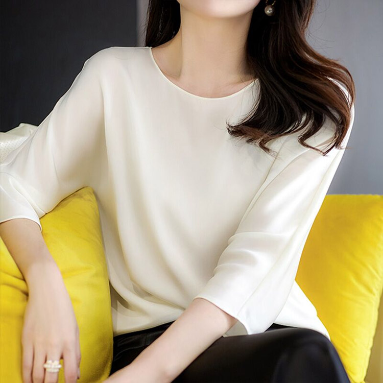 自信の風采！禁慾女神氣質！絲滑彈力緞桑蠶絲襯衣