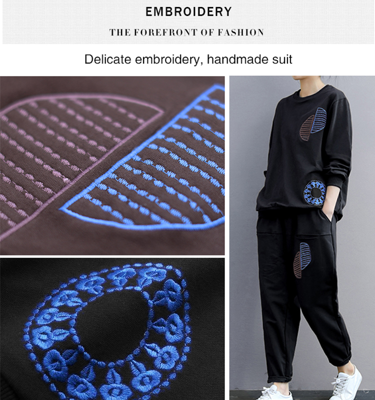 Embroidered sports suit