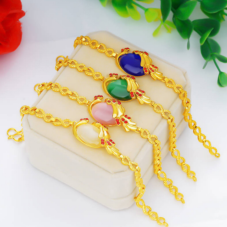 ชุดสร้อยคอ+สร้อยข้อมือลายนกยูง