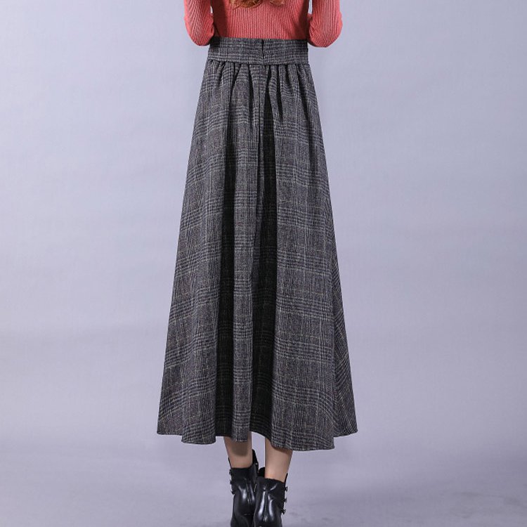 【ロング丈スカート】上質カシミヤ素材を贅沢に使用、シワ防止、程良い落ち感、体型カバー。