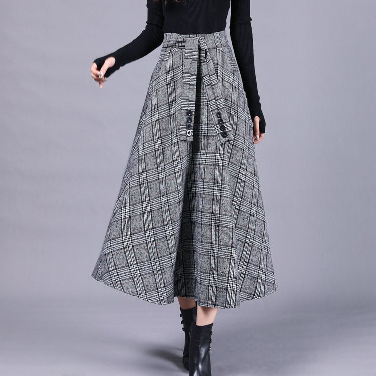 【ロング丈スカート】上質カシミヤ素材を贅沢に使用、シワ防止、程良い落ち感、体型カバー。