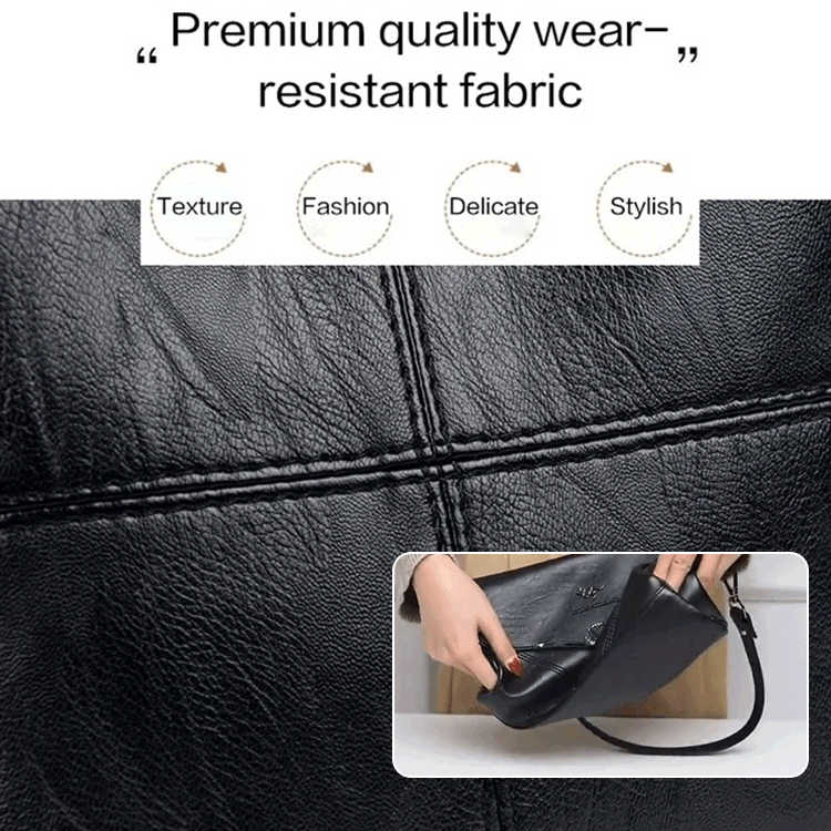 Solid Color Genuine Leather Messenger Bag