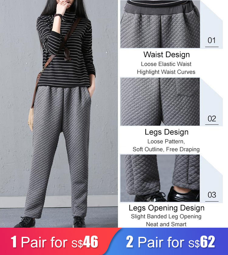 Elastic Waist Straight Style Long Pants