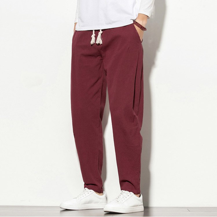 【サルエルパンツ】リネンサルエルパンツ 通気性良い 穿き心地抜群