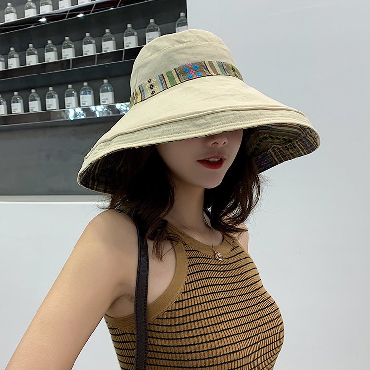 民族風大帽檐遮陽帽