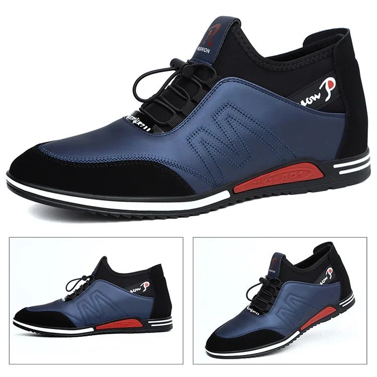 【穩健防滑】英倫風隱形增高6cm牛皮休閒男鞋